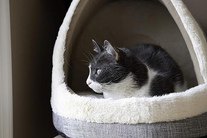 Best Pet Supplies Dog House Bed Crate Mat Tent Indoor Round Soft Plush for Small, Medium, and Large Breeds - Gray, 17 x 15 x 14"