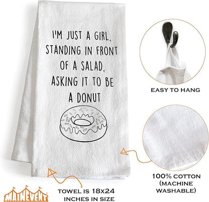 MAINEVENT I'm Just A Girl Standing in Front of A Salad Funny Dish Towel 18x24 Inch