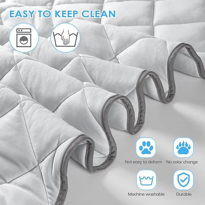Dog Cooling Mat, Washable Dogs Cats Pet Non-Toxic Cooling Pads Summer Sleeping Kennel Mats，Pet Self Cool Ice Blanket for Indoor & Outdoor Dog Beach Essentials Light Gray Small