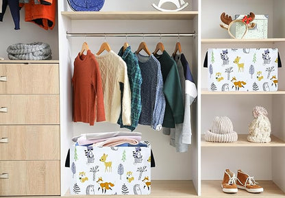 Baby Hamper Storage Basket Collapsible Canvas Women Organizer Bin Gift Shelf Baskets for Home and Kitchen Room Decor