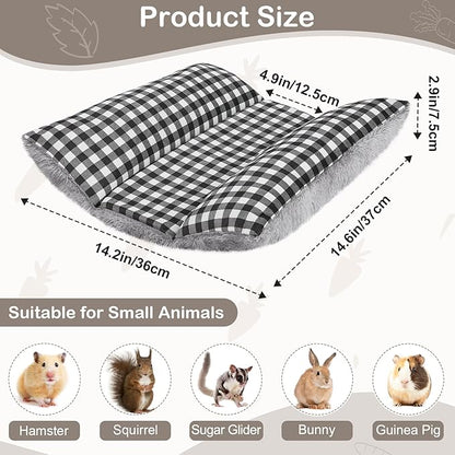 Rabbit Bed 15"X14"Thickened and Soft Bunny Bed Washable Cuddle Cushion Plush Mat Double-Sided Plush Small Pet Flop Mat Cotton Pillow for Rabbit
