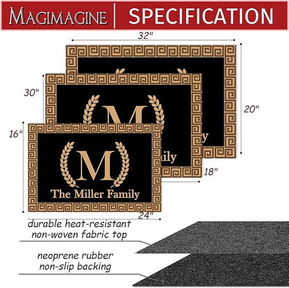 Custom Doormat with Family Name Fashion Personalized Entryway Door Mat Front Door Mat for Outdoor Decor Entrance Mat Customised Rug Christmas Housewarming Gift with Anti-Slip Backing