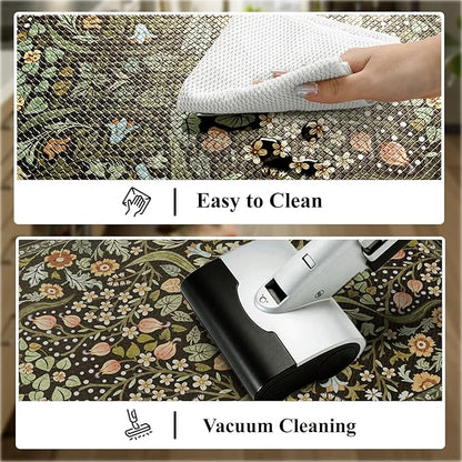 Collive Kitchen Mats Cushioned Anti Fatigue, Non Slip Waterproof Kitchen Floor Mat Black Sink Rug, Modern Comfort Desk Standing Rugs for Bedroom, Office, Laundry, 24''x59''
