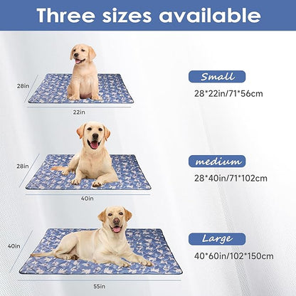 Dog Cooling Mat, Washable Dogs Cats Pet Non-Toxic Cooling Pads Summer Sleeping Kennel Mats，Pet Self Cool Ice Blanket for Indoor & Outdoor Dog Beach Essentials Medium