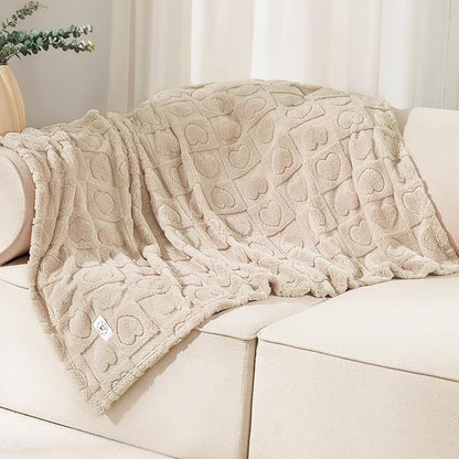 Luciphia 1 Pack 2 Small Dog Blanket Washable Pet Bed Cover Soft Fluffy Puppy Blanket with Premium Fleece 300GSM Cozy Calming Cat Blankets for Indoor Cats Beige 30x20 inch