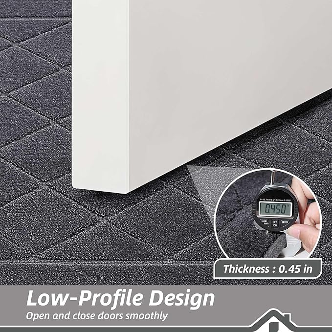 BEQHAUSE Dirt Trapper Door Mat 32" x 72", Doormat Non-Slip Entryway Rugs Washable, Dog Door Mat Stain Resistant and Absorbent Welcome Floor Mat for Front Back Door, Mud Wet Shoes & Paws, Dark Grey