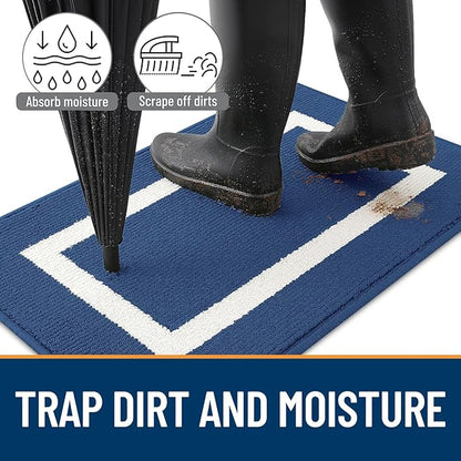 OLANLY Indoor Door Mat, 59x20, Non-Slip Absorbent Resist Dirt Entrance Mat, Washable Low-Profile Inside Entry Doormats for Entryway, Navy