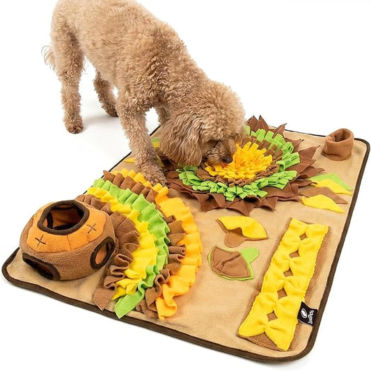 Interactive Dog Snuffle Mat for Slow Feed & Digestion Support - Large 31×24 in, Multicolor Mat with Washable Fleece, Non-Slip Backing - Mental Stimulation & Puzzle Toys for Dogs of All Breeds