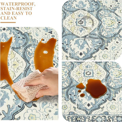 Ileading Anti Fatigue Kitchen Rugs Sets of 2 Cushioned Kitchen Mats for Floor Waterproof Kitchen Mat Set Non Slip Comfort Standing Mat for Kitchen, Office, Sink, Laundry