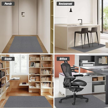 Sycoodeal Office Chair Mat for Hardwood Floor,Office Computer Gaming Chair Mat for Tile Floor,Large Floor Protector Rug,Anti-Slip,Easy to Clean,Grey(48"x36")