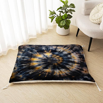 Dog Cat Bed Mat Ultra Soft Fluffy Pet Bed Washable Fashion Dog Crate Beds Comfy Comfy Pet Sleeping Pad Suitable for Pet Raised Bed(42"x32",Tie-Dye)