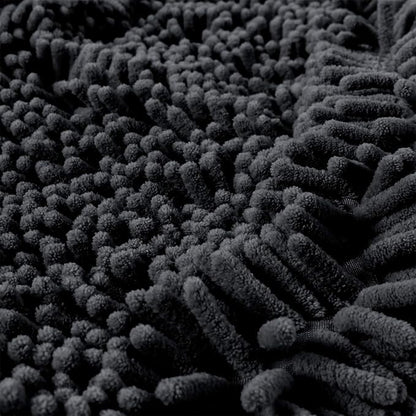 Patas Lague Absorbent Dog Towel for Drying Dogs Large, 35''x15'' Extra Large Microfiber Quick Drying Pet Bath Towel with Hand Pockets, Machine Washable Pet Shammy Charcoal