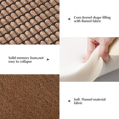BVAGSS Reversible Dog Crate Pad, Memory Foam Pet Bed Mat, Soft Warm Machine Washable Sleeping Kennel Mattress for Small Medium Dogs XH079 (21''x13''x1.6'',Brown)