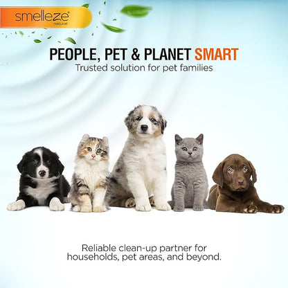 SMELLEZE Pet Pee Powder - Unscented Solidifier for Dog & Cat Accidents - 2lb Bottle - 360 Uses - No Dust, No Strong Smell, Instant Gel Cleanup