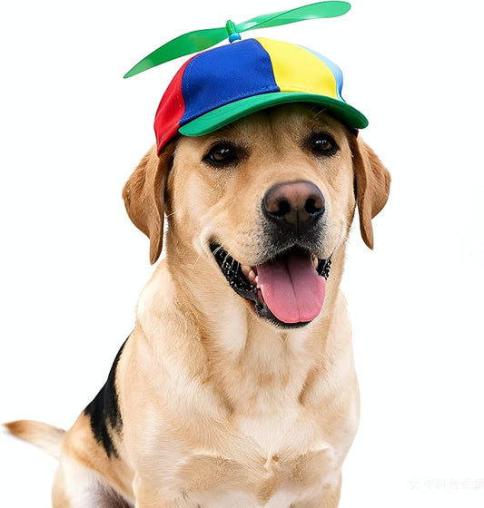 Propeller Pet Hats, Funny Helicopter Adjustment Green Hats for Dog and Cat M
