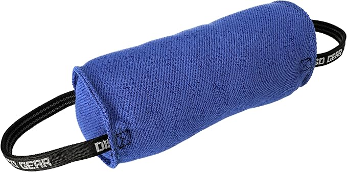Dingo Gear Dog Tug Toy for Strong Dog, Bite Training, IGP, Fun, French Linen Candy, 12x5,5" Blue Berta S00097