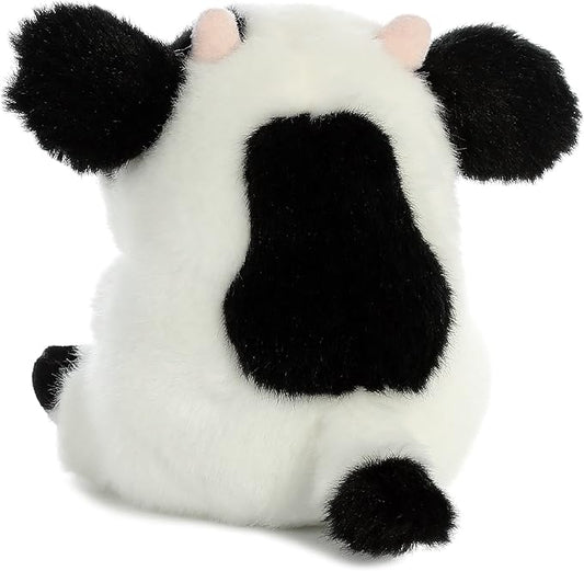 Aurora® Playful Rolly Pet™ Daisy Cow™ Stuffed Animal - Compact Size for On-the-Go Fun - for Adults, Kids, Birthdays, and Anniversaries - White 5.5 Inches