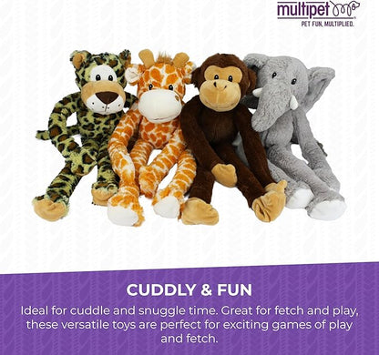 Multipet Swingin Safari Giraffe Dog Plush Toy - Squeaky Toys for All Dogs - Extra Soft Plush - for Cuddling & Playing - Cute Dog Pet Toy (19", 5 Squeakers)