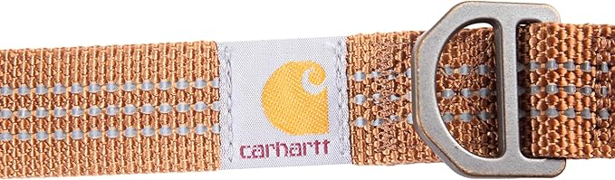 Carhartt Nylon Webbing Dog Collar, Fully Adjustable W/Durable Side Release Buckle, Carhartt Brown, Medium