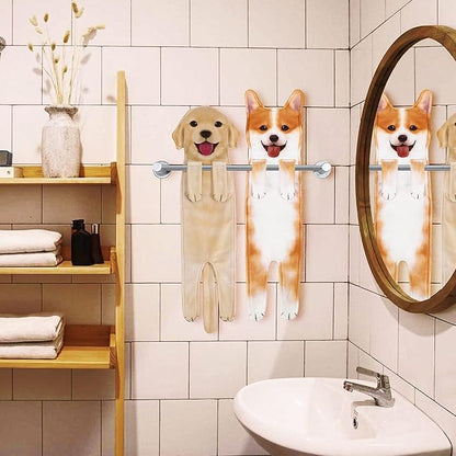 AGRIMONY Funny Corgi Dog Hand Towels for Kitchen Bathroom - Dog Mom Dad Gifts for Women Men Teens Kids-Easter Mothers Fathers Days Valentines Housewarming Birthday Gifts for Corgi Lovers