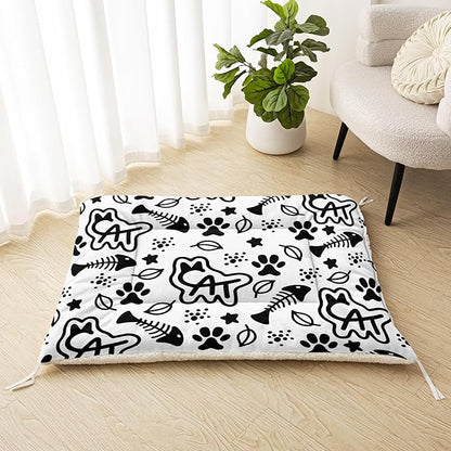 Dog Cat Bed Mat Ultra Soft Fluffy Pet Bed Washable Fashion Dog Crate Beds Comfy Comfy Pet Sleeping Pad Suitable for Pet Raised Bed(42"x32",Cat)
