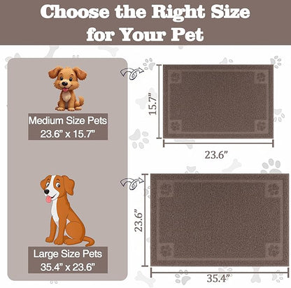 Darkyazi Pet Feeding Mat Large for Dogs and Cats,24"×16" Flexible and Easy to Clean Feeding Mat,Best for Non Slip Waterproof Feeding Mat. (Coffee)