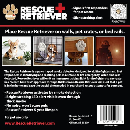 Rescue+Retriever™ Pet Safety Notification Device | Smoke-Activated Strobe Alert for Dogs & Cats | Designed by a Firefighter | 2025 Pet Innovation Award Winner