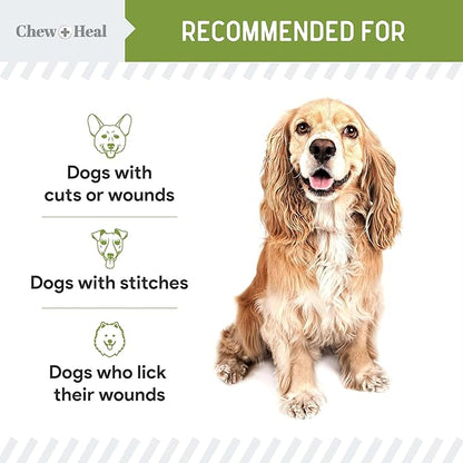Chew + Heal Labs Liquid Bandage for Dogs 4oz Waterproof Spray Wound Care with Aloe for Cuts, Scrapes, Stitches, Paw Injuries - Breathable, Safe if Licked
