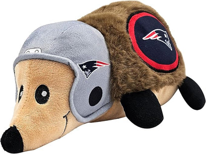 NFL NEW England Patriots Plush Hedgehog Toy for Dogs & Cats, Cool Soft Pet Toy for Fun and Interactive Play, Dog Chew Toy with Squeaker, Licensed Hot Pet Toy