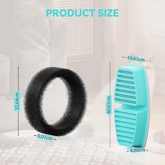 FOFNON Dog Water Fountain Filter: 12 Pet Water Fountain Filters - Including 6 Pieces of Filters + 6 Pieces Sponges - Suitable for FOFNON Wired Dog/Cat Fountain