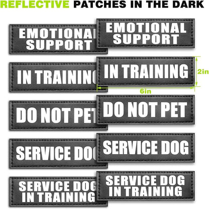 WINSEE Service Dog Vest Harness for Large Dog, Tactical Working MOLLE Vest with 10 Pet Patches, No Pull Heavy Duty Harness for Training Walking