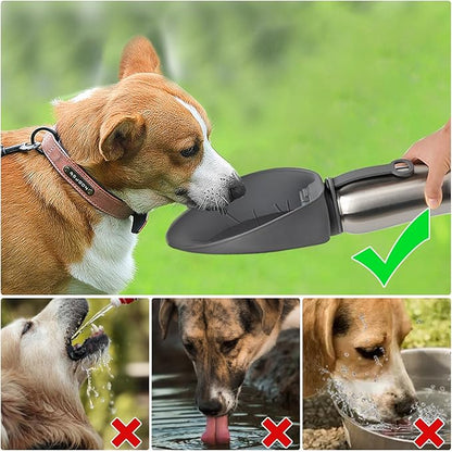 URPOWER 27 Oz Large Dog Water Bottle, Double Wall Insulated Stainless Steel Dog Travel Water Bottle Leak Proof Portable Pet Water Dispenser BPA-Free Drinking Bowl for Dog Outdoor Walking, Hiking