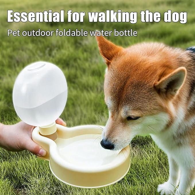 Foldable Pet Outdoor Camping Drinking Water Bottle Dog Cat Travel Portable Water Dispenser Small Large Capacity (Sunset Orange, Small)