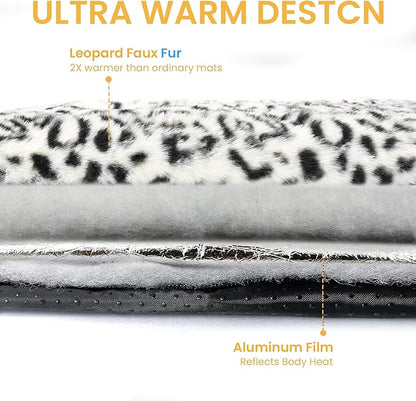 Self Warming Cat Pad for Cats and Dogs, Non Electric Thermal Pet Mat, Washable Soft Sleeping Mat with Non Slip Backing, Indoor & Sheltered Outdoor Use, 30 x 24 in, Black/White