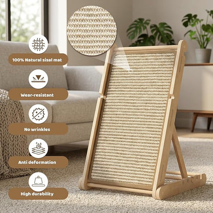 XiaZ Cat Scratcher, 23" Sisal Cats Scratching Board with 5 Adjustable Heights, No Assembly Required, Foldable Cat Scratchers for Indoor Cats and Kittens, Ready to Use