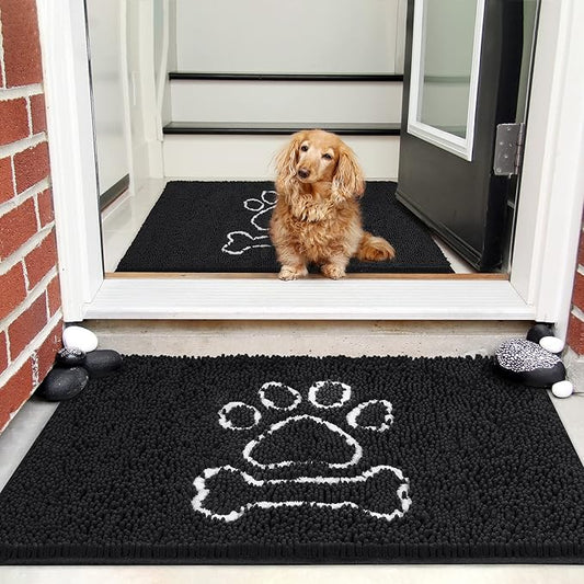 AROGAN Indoor Door Mat Entryway Rug Traps Mud and Water, Chenille Doormat for Muddy Shoes and Dog Paws, Machine Washable Doormat, Front Door Mat, Busy Area Dog Rugs for Floors, Entrance, 20x32 Inch