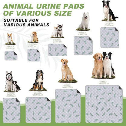 Washable Pee Pads for Dogs, 2Pack Reusable Puppy Pads, Super Absorbent & Leakproof Dog Pads, Anti-Slip Dog Pee Pads for Puppy Training & Incontinence, Leaf Pattern 36"x41"