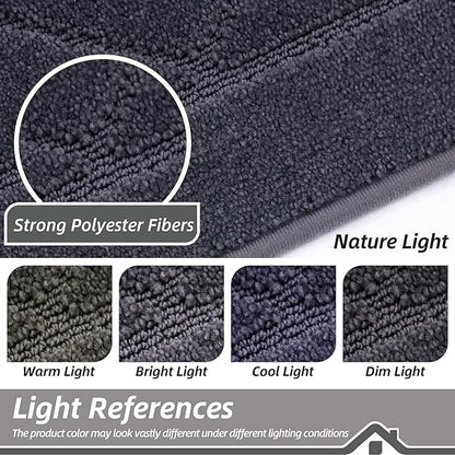 BEQHAUSE Dirt Trapper Door Mat 24" x 60", Doormat Non-Slip Entryway Rugs Washable, Dog Door Mat Stain Resistant and Absorbent Welcome Floor Mat for Front Back Door, Mud Wet Shoes & Paws, Dark Grey