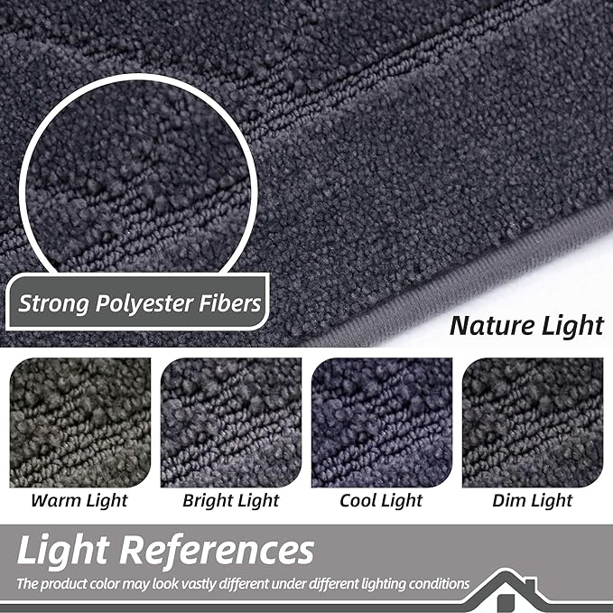 BEQHAUSE Dirt Trapper Door Mat 32" x 48", Doormat Non-Slip Entryway Rugs Washable, Dog Door Mat Stain Resistant and Absorbent Welcome Floor Mat for Front Back Door, Mud Wet Shoes & Paws, Dark Grey