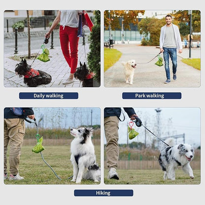 Dalzom® 2Pcs Dog Poop Bag Holder, Waste Bag Holder Carrier for Leash, Dog Poop Bag Dispenser for Walking Running Bicycle Accessory (Blue)