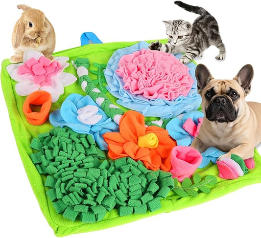 Snuffle Mat for Dogs, 20 X 20 Inches Dog Puzzle Toy for Boredom & Slow Eating, Washable Snuffle Mat for Puppies, Small & Medium Dogs, Cats & Rabbits