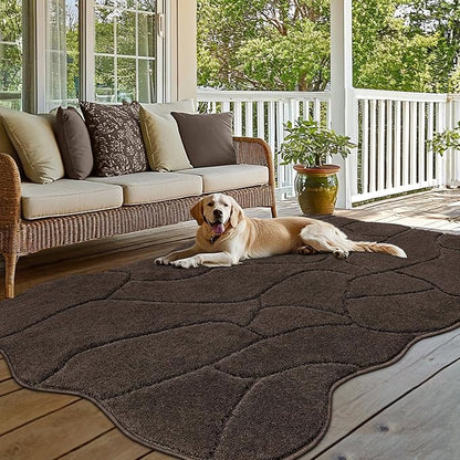 BSICPRO Extra Large Long Dog Mat for Muddy Paws, 71x47 Washable Microfiber Mud Trapper Rug for Entryway, Non-Slip Absorbent Mat for Dogs Pets (Latte)