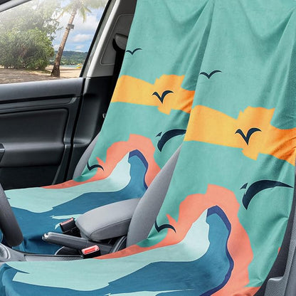 2 Pack Car Seat Towel Cover and Athletic Running Towel with Storage Bags, Sweat Washable Gym Seat Protector Non Slip for Dog Pet Workout Running Outdoor Sport Activities(Sasquatch)