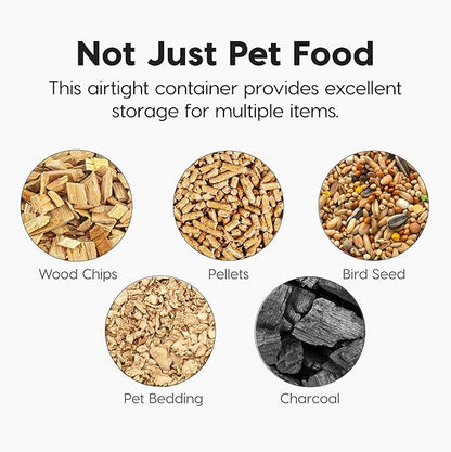 IRIS USA Dog Food Storage Container 58 lbs, Attachable Wheels, for Dog Cat Birds and other Pets, Food Storage Bin, Keep Fresh, Easy Mobility, BPA Free - Made in the USA, Black