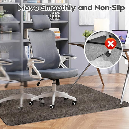 Sycoodeal Office Chair Mat for Hardwood & Tile Floor,Computer Gaming Chair Mat for Rolling Chairs Non-Curve, Anti-Slip, Heavy Duty Floor Protector for Home Office,Dark Coffee (48" x 60")