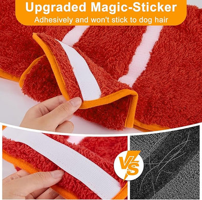 Bienbee Dog Bathrobe, Quick Drying Super Absorbent Dog Robes for After Bath, Warm Keeping Dogs Towel, Dogs Bath Supplies, Bright Red S