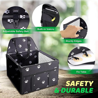 Small Dog Car Seats for Small Dogs,Portable Puppy/Pet Car Booster Seat with Clip-On Leash and Mesh Window for Pet Up to 11 lbs