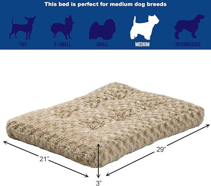 MidWest Homes for Pets Medium QuietTime Deluxe Mocha Ombré Swirl Plush Pet Bed, Machine Washable, Non-Skid Bottom, Soft Crate Mat for 30-inch Crates