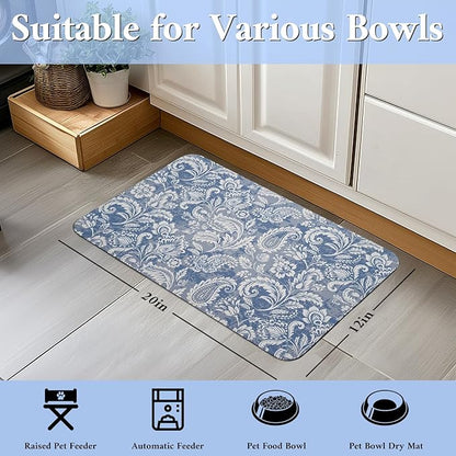 Dog Food Mat for Floors Waterproof Quick Dry Pet Placemat Cat Feeding Bowls Mats for Food and Water, Eco-Friendly Dog Accessories Diatomite Pets Supplies 12" X 20"