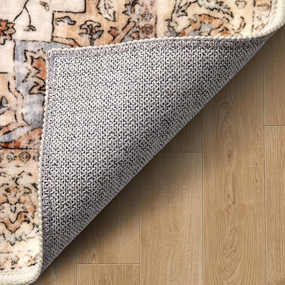 Ciicool Washable Runner Rug, 2'x5' Kitchen Non-Slip Vintage Carpet Rug Runners for Hallways Bedroom Kitchen Laundry Room Bathroom Decor